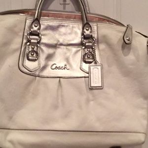 Coach hand &shoulder bag with wallet and cleaner.